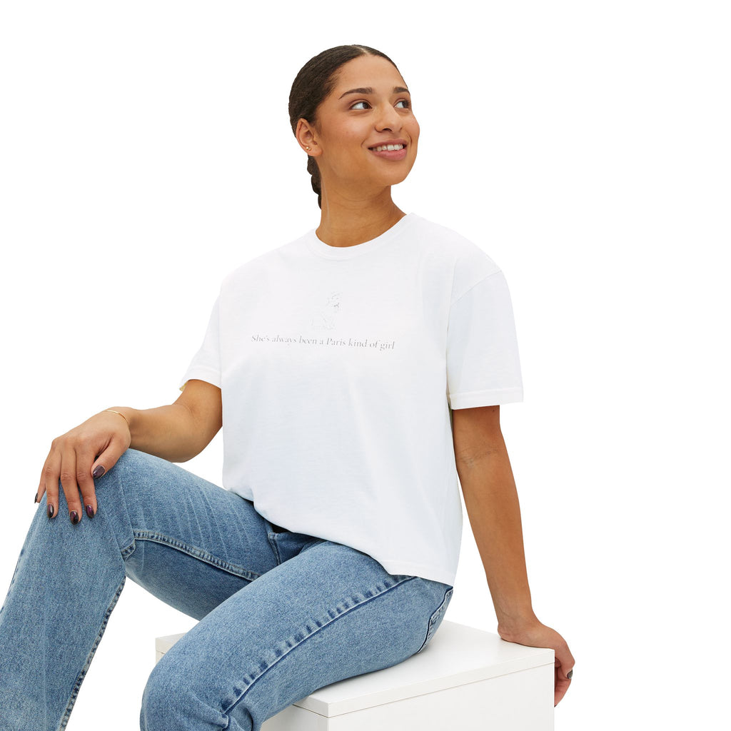 Paris Cat Tee — Comfort Colors Boxy Graphic Tee