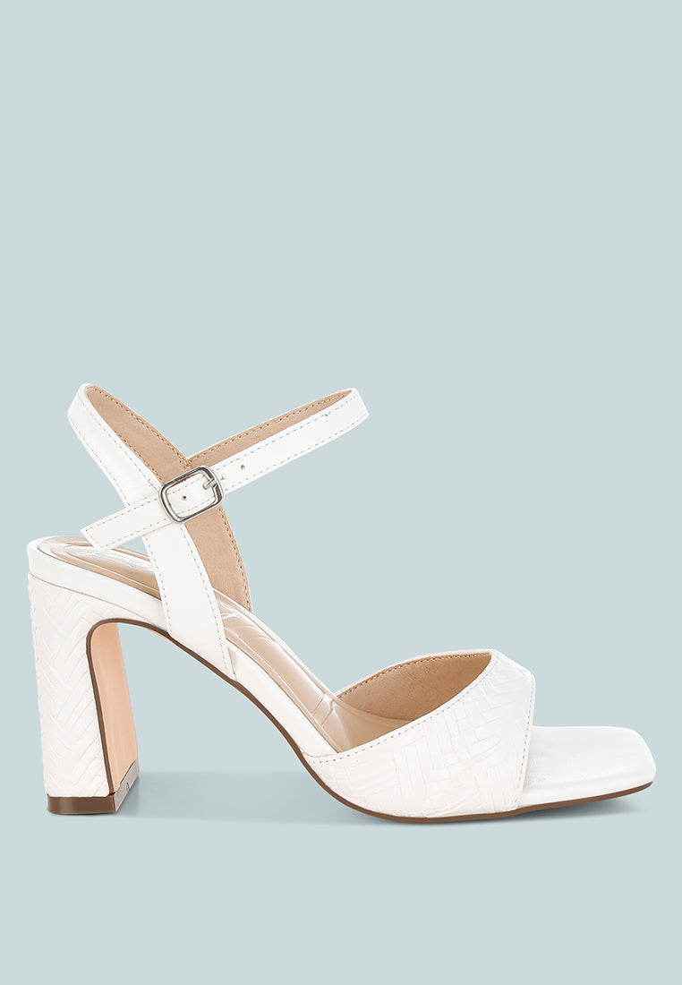 Elana Textured Faux Leather Heels
