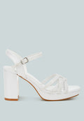 Sparks Fly Glitter Strappy Block Sandals